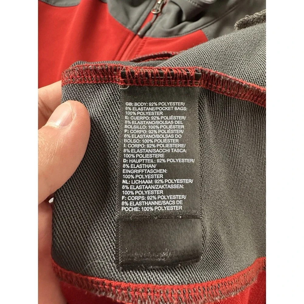Mens The North Face WindWall Soft Shell Jacket Red Gray, Size S
